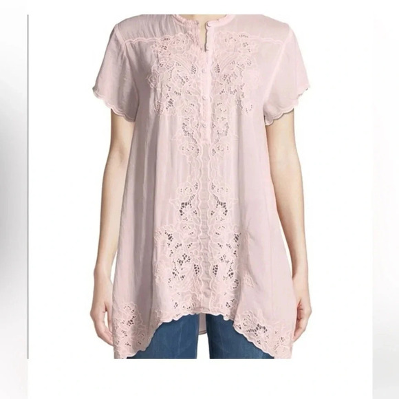 Johnny Was Britta Button-Front Embroidered Pink
Tunic Size small - Picture 1 of 6